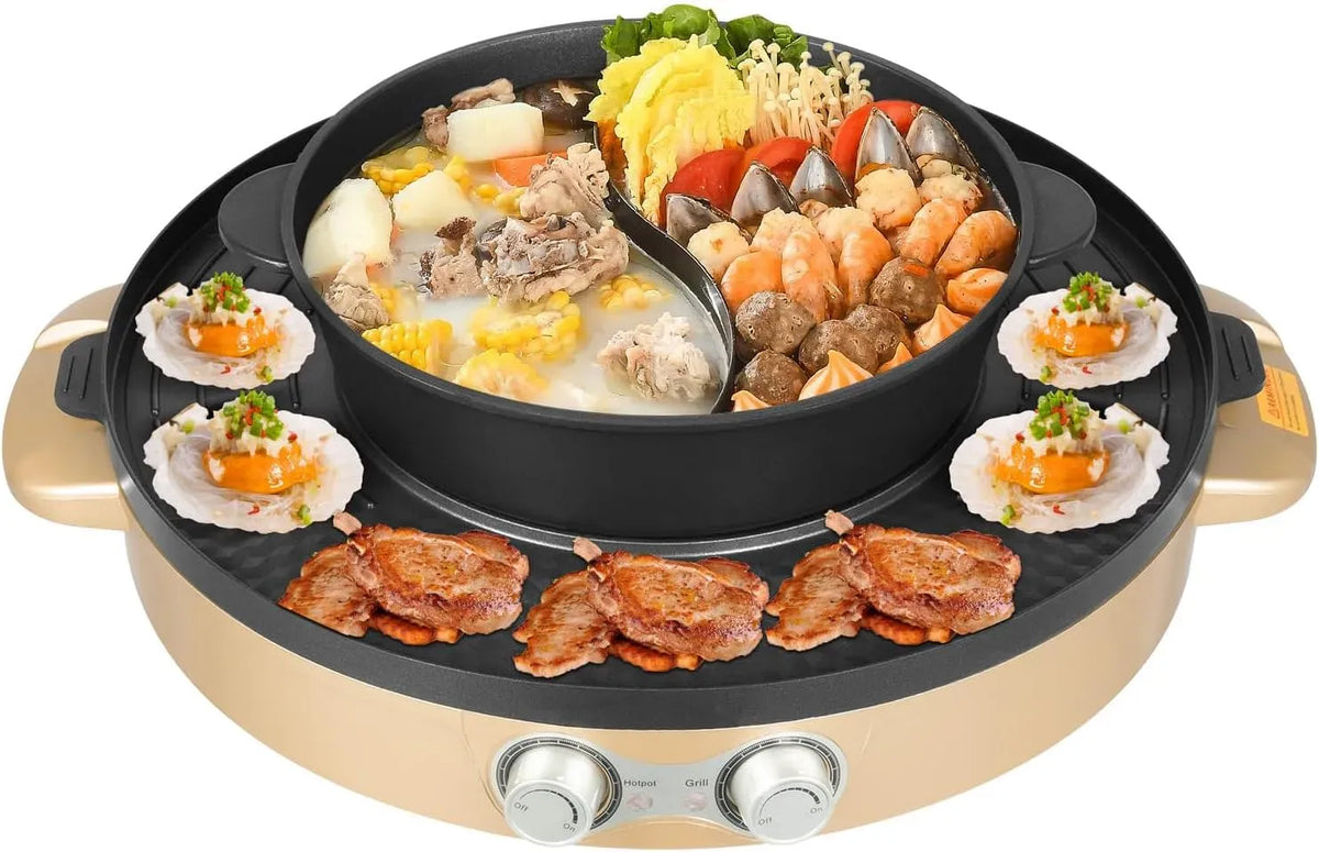 barbecue, fonduta, tavolo, ristoranti, per fonduta cinese e barbecue elettrico da tavolo per cu