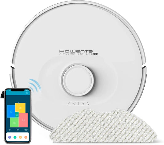 Rowenta Serie 75 RR8567WH Robot aspirapolvere, bianco, Compatibile con Smartphone