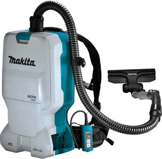 Makita DVC660Z 18Vx2 Batteria, Zaino, 6 L, DVC660Z ASPIRATORE A Zaino 18Vx2 6L-BL Senza Batteria e caricabatteria
