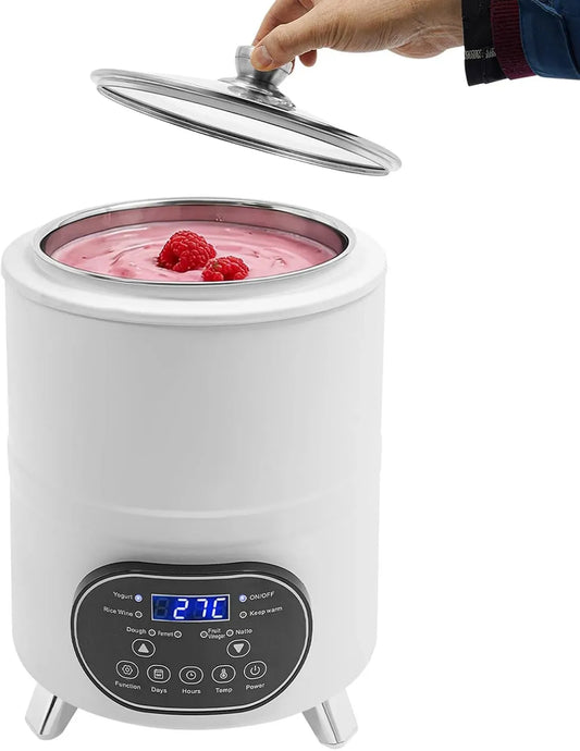 Macchina per yogurt, 8 L, bianco, con indicatore del tempo