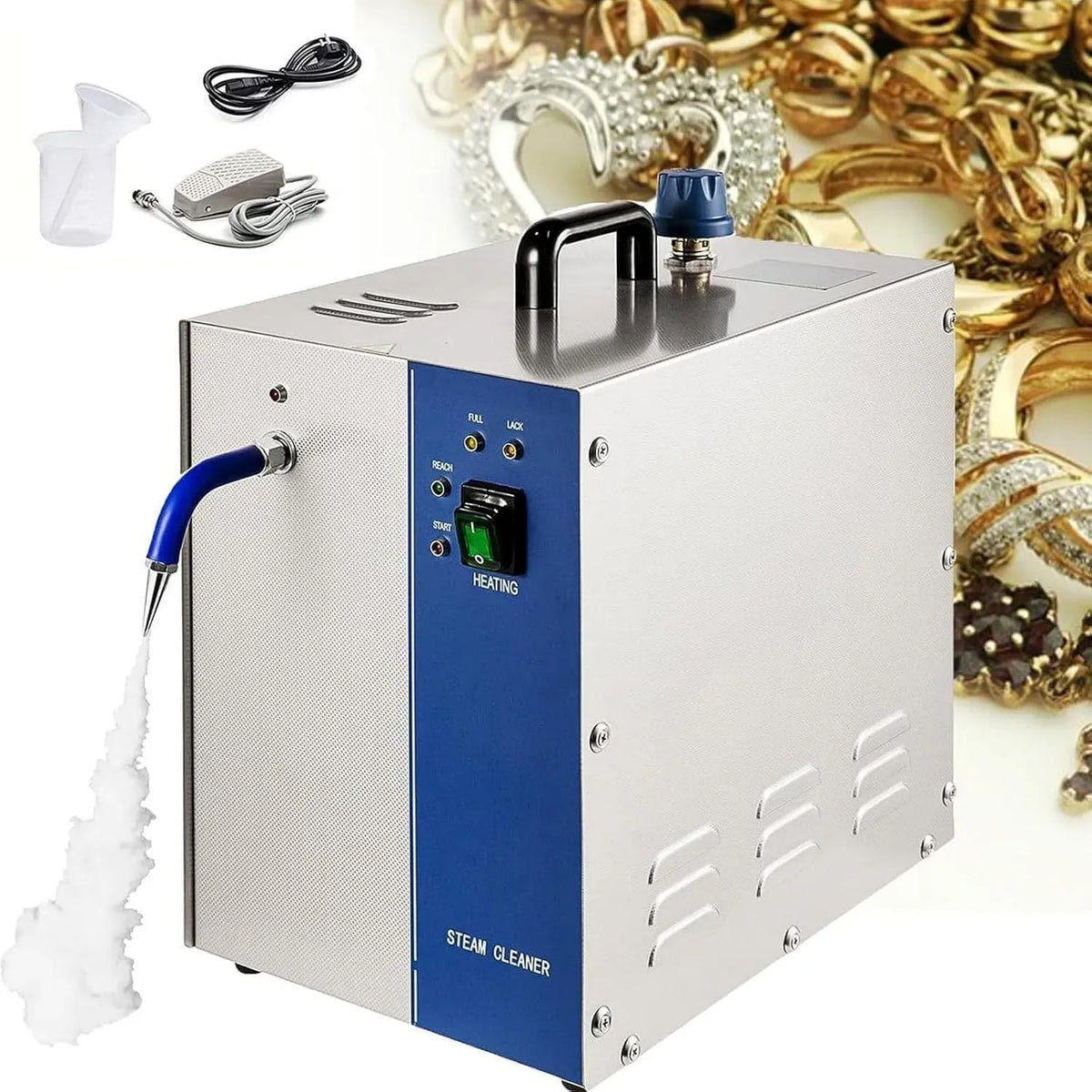 2L/3L Macchina per la, 3 L, 2 L, industriale, vapore, 2 zone di temperatura, per la Pulizia a Vapore dei Gioielli 2L/3L