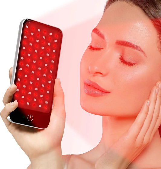 recupero, Mini terapia con luce rossa per viso, 90 LED senza sfarfallio, pannello LED rosso vicino all'infrarosso, pannello ad alta potenza