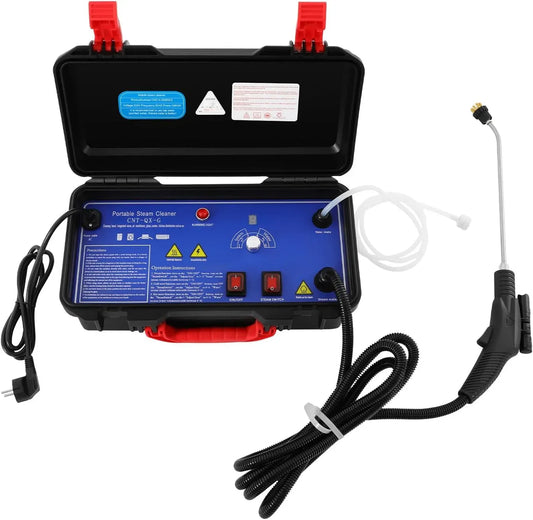 Pulitore a vapore, 3000 W, 220 V, portatile, professionale, 2 zone di temperatura, uso su pavimenti, cucina, auto, finestre e divano