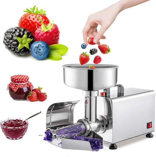 Passapomodoro elettrico, pressa per pomodori, professionale, acciaio inox, 90-160 kg/H, Macchina per Marmellata in Acciaio Inossidabile