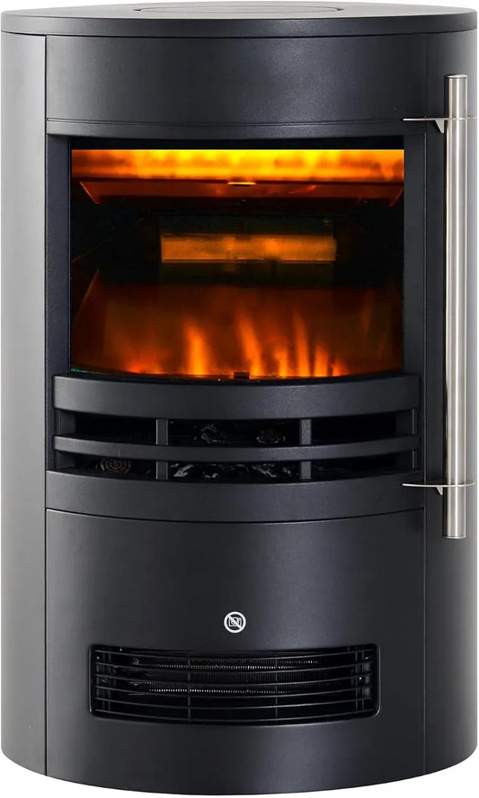 900W/2000W Camino Elettrico da Terra Caminetto 41x41x64, 5cm Nero