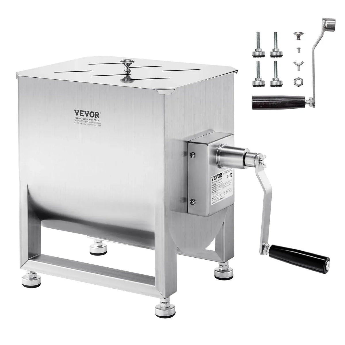 VEVOR Frullatore, 568 x 330 x 450 mm, acciaio inox, Miscelazione Massima Carne 20,4 kg