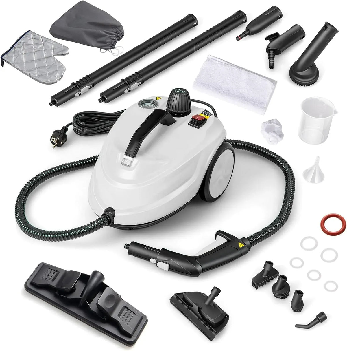 Pulitore a vapore, 1,8 L, 2000 W, FANTASK, ampio serbatoio, 2 zone di temperatura, potenza superficie: 108 m², 5 bar, pressione vapore: max