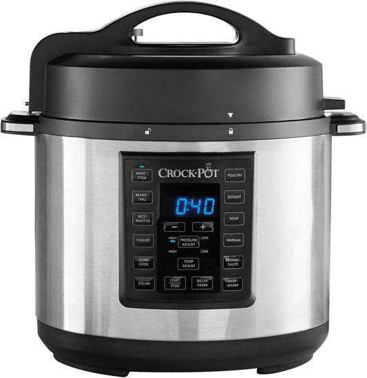 MultiCooker, pentola elettrica multifunzione, multicooker elettrico, 5.6 L, 12 programmi, vapore, funzione riscaldante, nero, Crock-pot