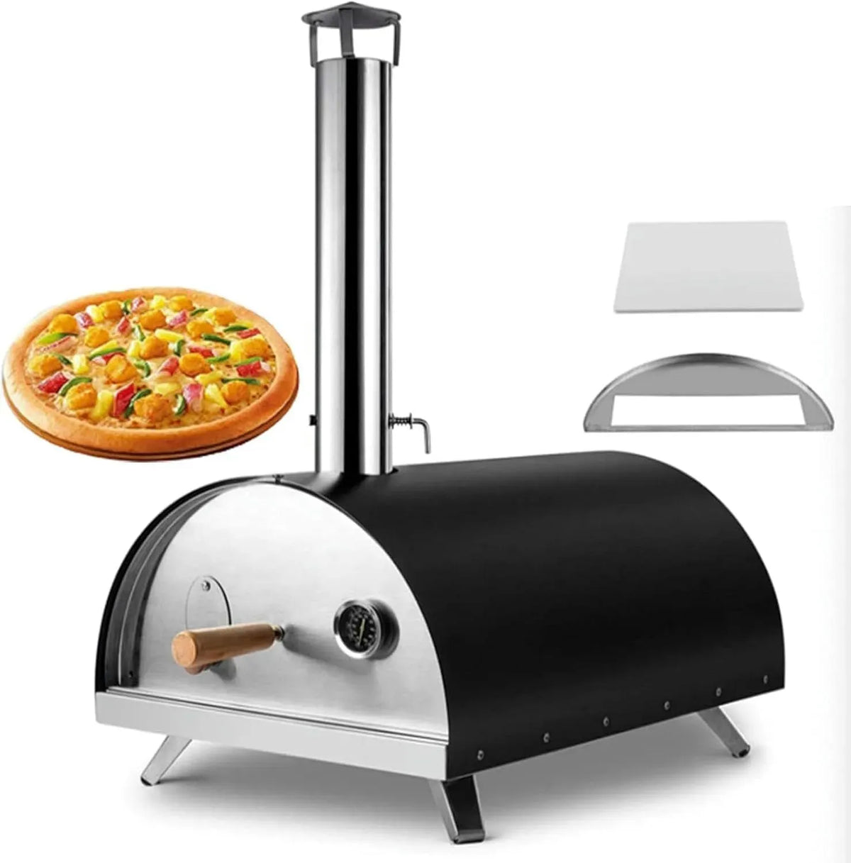 Forno elettrico per pizza, esterno, pietra refrattaria, acciaio inox
