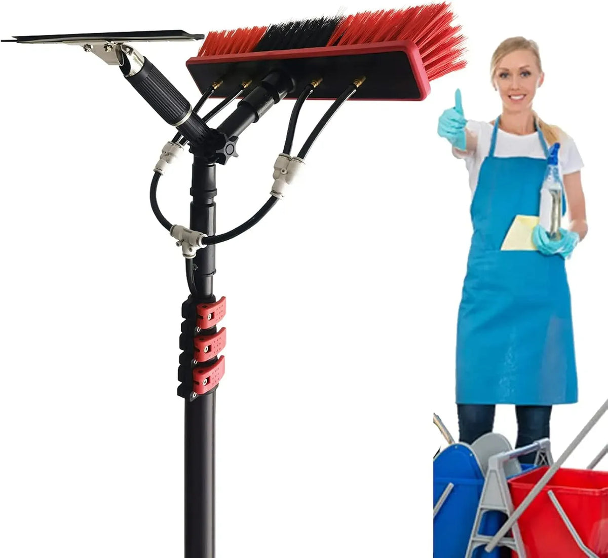 Spazzola, Pulitore, professionale, per la pulizia di finestre ad acqua