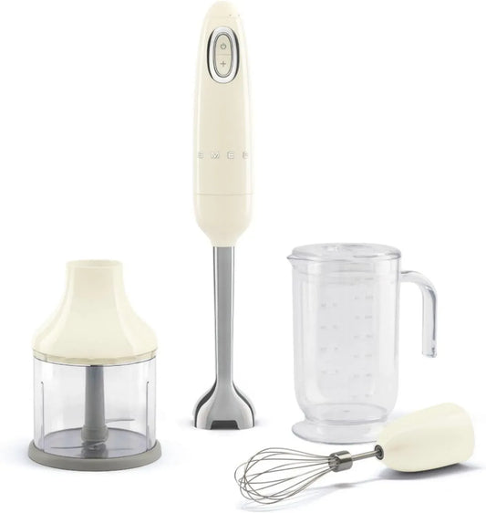 Smeg HBF03CREU Frullatore, 700 W, mixer da cucina, Avvolgicavo, Funzione Turbo e Sistema di Taglio Flowblend