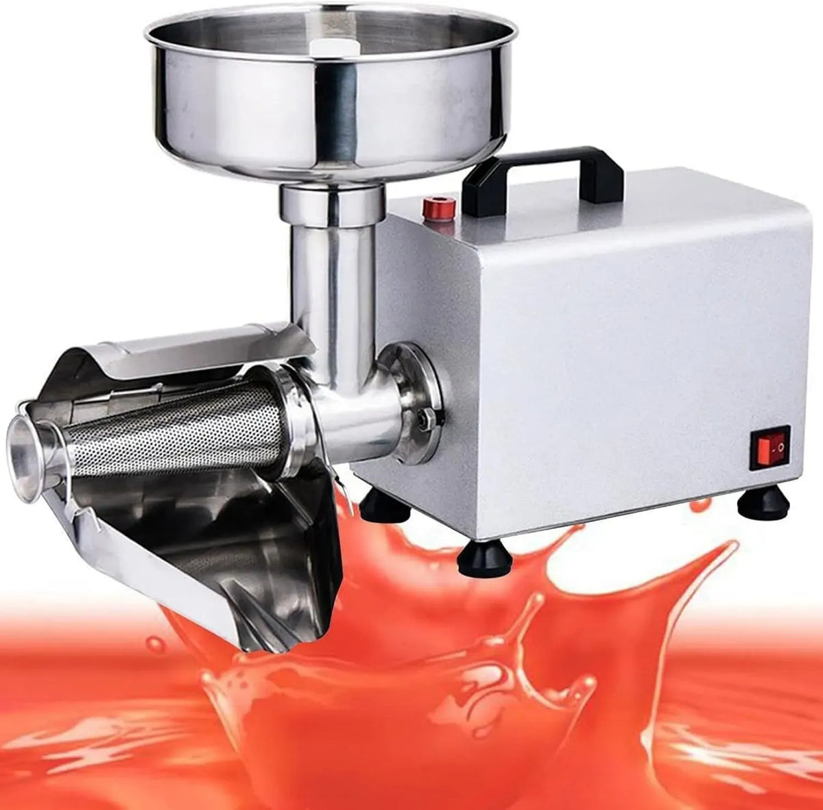 Macchina per marmellate, Motore, estrattore di succo e spremiagrumi, 450 W, acciaio inox, per Alimenti con Imbuto e canaletta