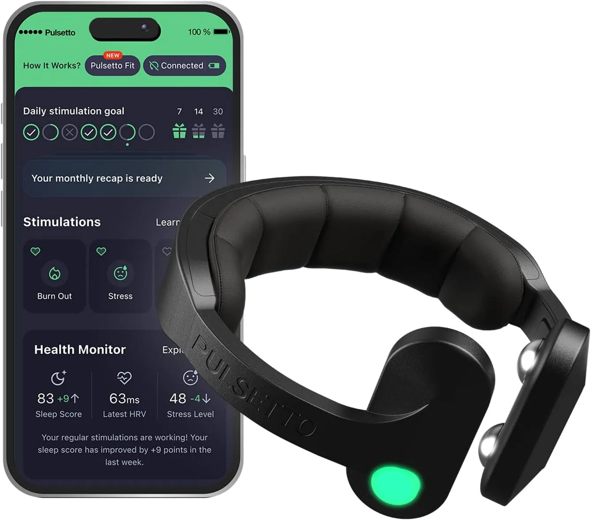 Supporto, per Il Benessere, Pulsetto Fit V2 Dispositivo Indossabile per Il Benessere