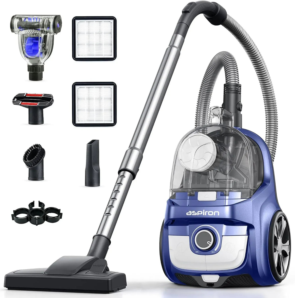 Aspirapolvere 4QT, 1600 W, doppio filtro HEPA