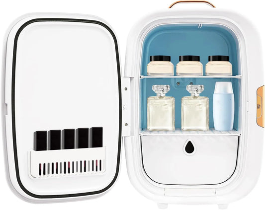 Frigorifero, 29 x 25 x 44 cm, piccolo Skincare Fridge con porta a specchio e luce LED, 3 intensità