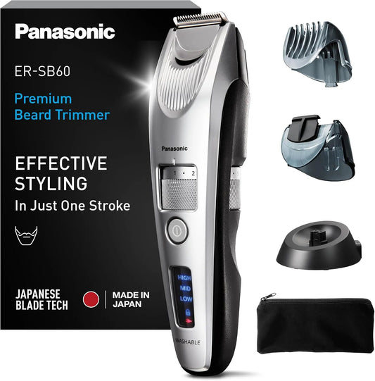 Panasonic ER-SB60-S803 Accessorio per elettrodomestico, portatile, IP65, argento, 20 Impostazioni di Lunghezza, Regolabarba da Uomo