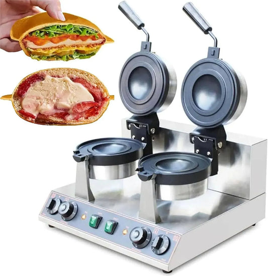 Macchina per hamburger, piastra, pressa, piastra per panini e sandwich, professionale, rivestimento antiaderente, funzione riscaldante