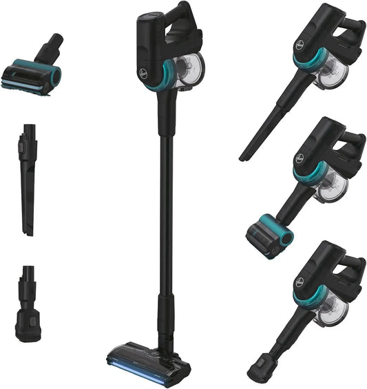 Hoover HF410P Aspirapolvere, spazzola anti-groviglio con luci LED, manovrabilità a 360° per tutti i tipi di pavimenti