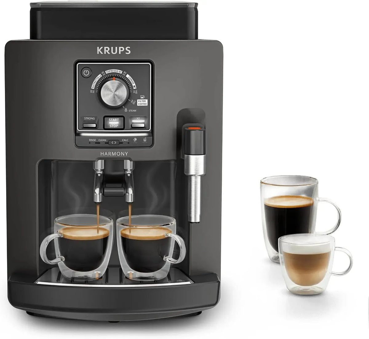 Krups EA508B Macchina da caffè automatica, vapore, 2 tazze contemporaneamente, 4 bevande caffè