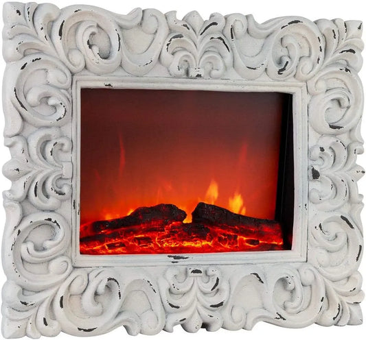 Klarstein finestra a vista, Alpbach, Camino elettrico potenza: 1800 Watt, 2 livelli di riscaldamento, 65 x 51,5 x 14 cm, effetto fiamma realistico con