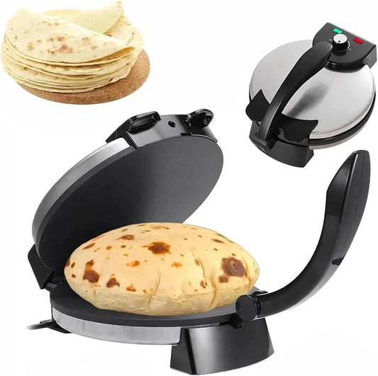 macchina per roti, Pressa, 13 pollici, rivestimento antiaderente, funzione riscaldante, per tortilla e macchina per roti con riscaldamento su en