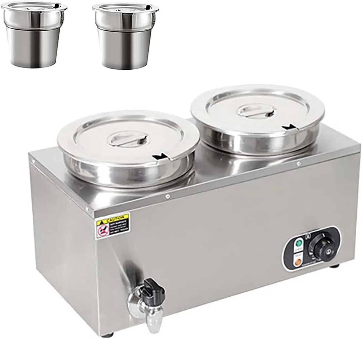 8-14L 600-1500W Scaldazuppe Elettrico Acciaio Inox Bagnomaria 30-85C Ristorazione Buffet
