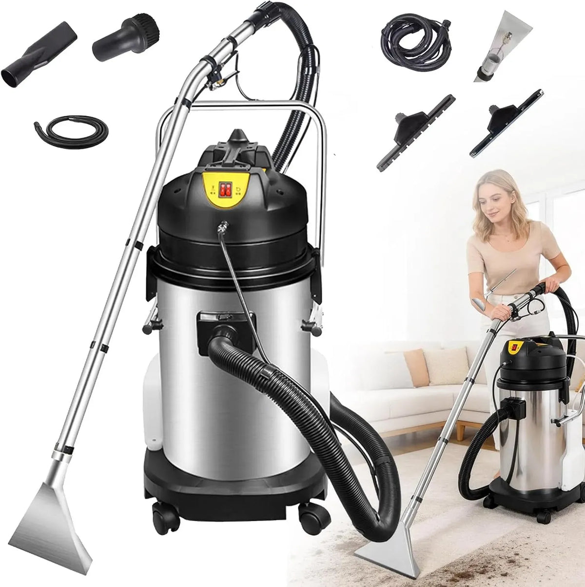 Pulitore, 60 L, Lavatappeti, Tappezzeria, Pulisce e Aspira 60L