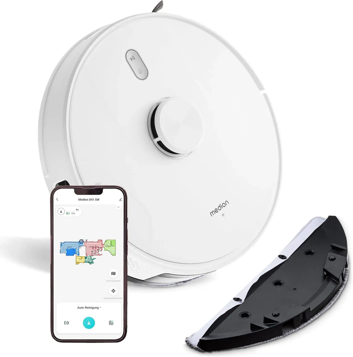 Aspirapolvere, MEDION X41 2in1, potente potenza di aspirazione di 8000Pa, mappatura precisa