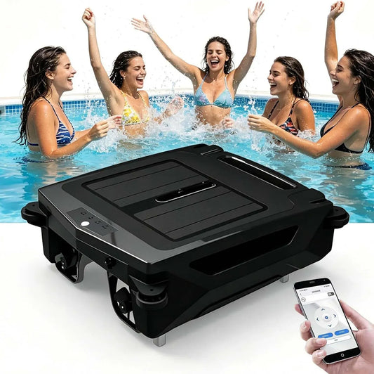 20h robot pulitore per piscina, Batteria, app, senza fili, nero, per Piscina Solare Senza-Pulitore Automatico Superficie