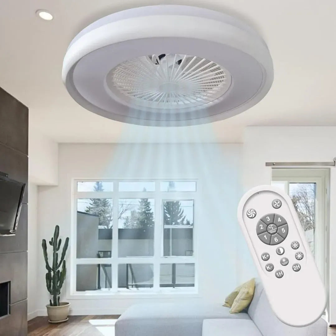 Ventilatore, 62 W, 19 W, 220 V, MAKA, Plafoniera 6000 Lumen Dimmerabile con Telecomando, 220V IP20, 6 Velocità