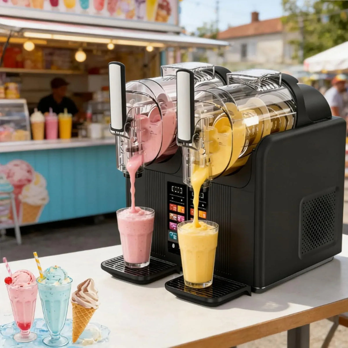 macchina per granite, macchina per bevande, Macchina per gelato, 430 W, ampio serbatoio, per gelato e slushy