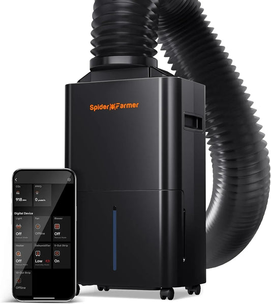 Deumidificatore, 12 L, SPIDER FARMER, timer, controllo tramite app e timer 24 ore, ideale per appartamenti