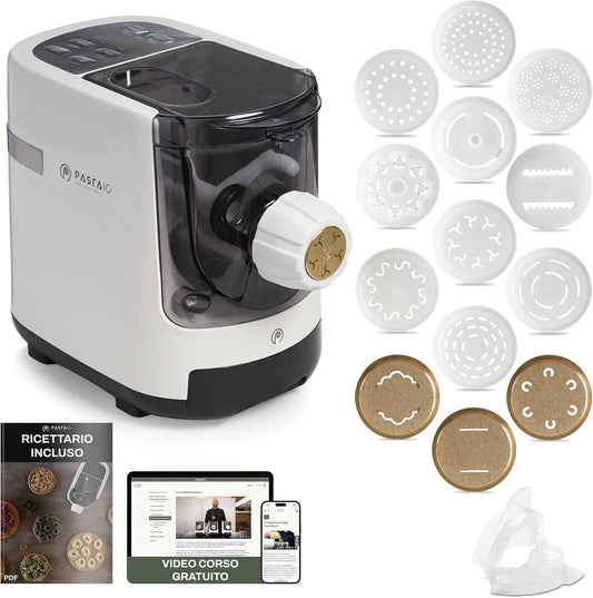 Macchina per la, Pasta Maker, bilancia, classe energetica E, 800 g, per la Pasta con 14 trafile di cui 3 in Bronzo. 5 ANNI G, CLASSE ITALY