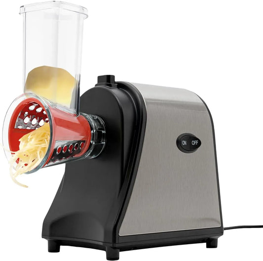 Tagliaverdure Elettrico 1000 W Grattugia per formaggio trituratore multifunzione dotato di 5 coni in acciaio inox per verdure formaggio patate cucina