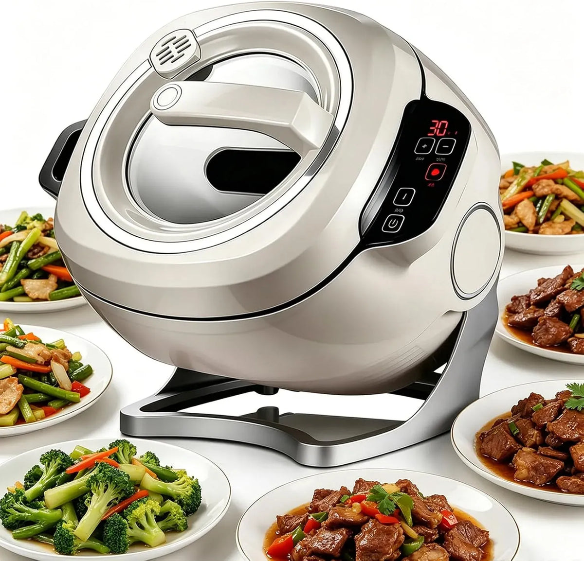 Pentola e padella, 6 L, 2000 W, touch, effetto 3D, Riscaldamento 3D Uniforme, comandi Smart Touch