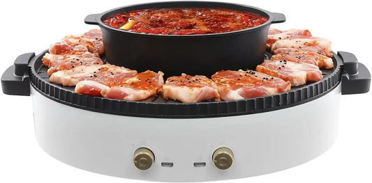 Pentola e padella bianco-2, 2000 W, grill, multifunzione elettrica con grill