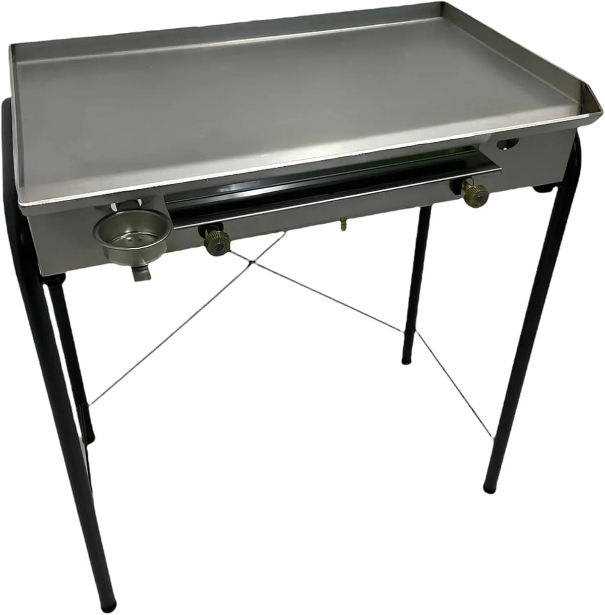 Barbecue, Piastra, Griglia, 2 fuochi, 5 mm, professionale, ristorazione, acciaio inox, per Catering Ristoranti Street Food Pub per Cottura Arro
