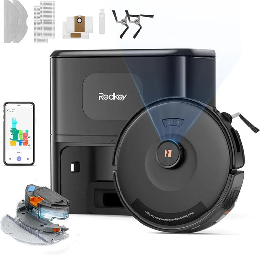 Aspirapolvere 4-in-1, aspiratore elettrico domestico, Redkey D8 Pro Aspirapolvere Robot Lavapavimenti