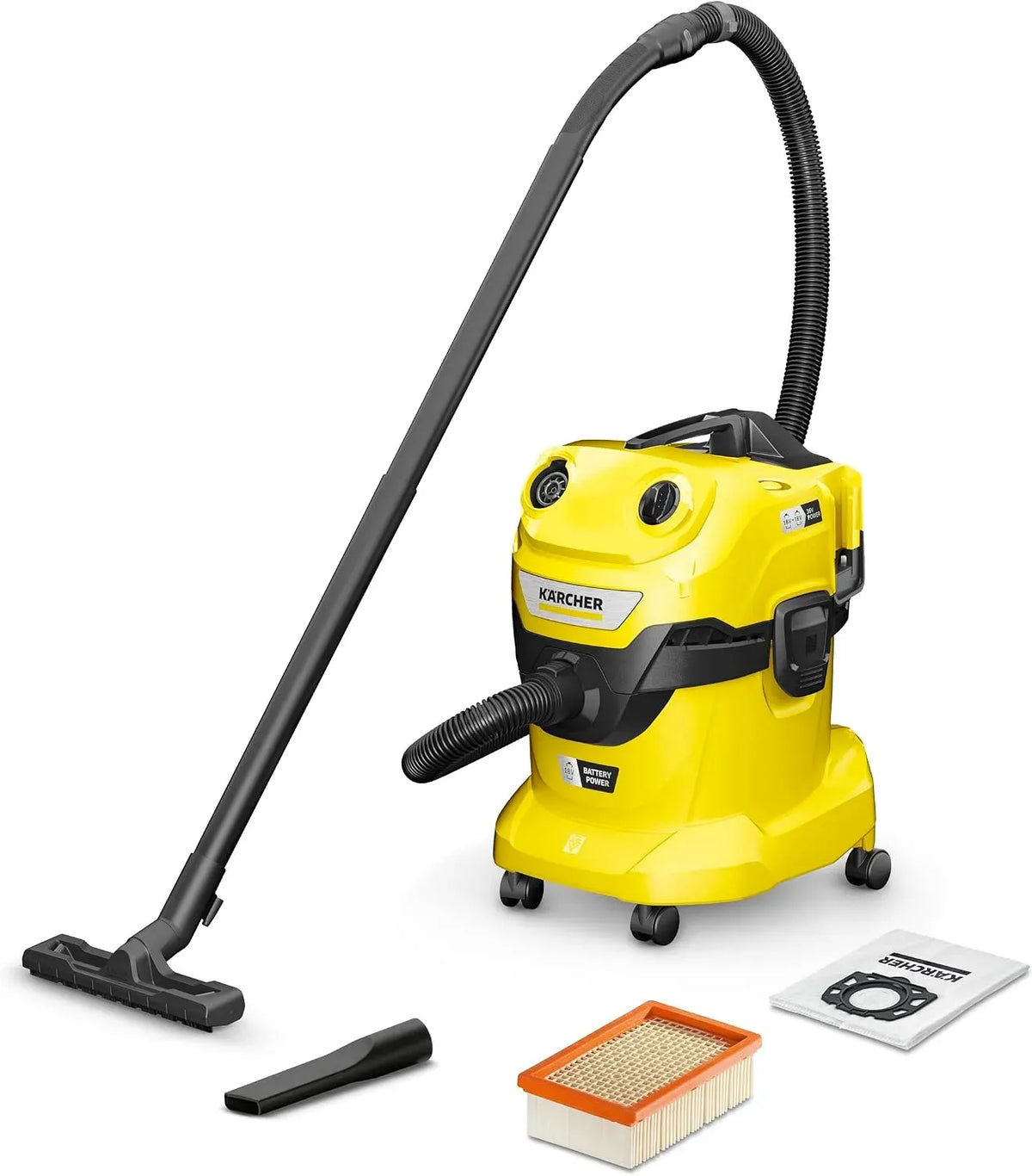 Kärcher WD 4 V-20/22 contenitore, batterie, filtro, 20 L, 2,2 m, plastica